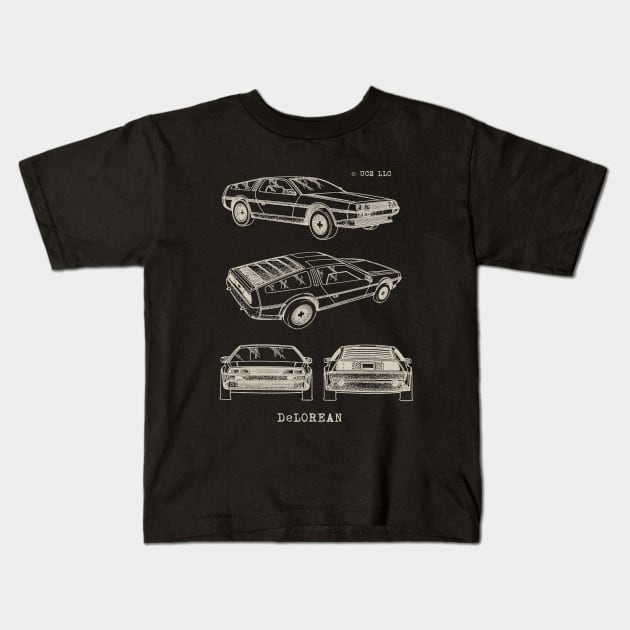 DMC DeLorean Patent Kids T-Shirt by valentinahramov